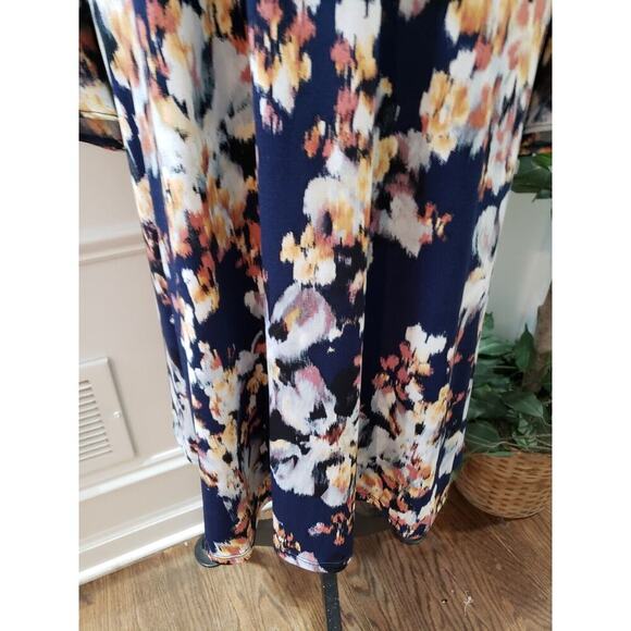 Est 1946 Women's Blue Tie Dye Long Sleeve Round Neck Pullover Shift Dress 18/20W - Picture 4 of 13